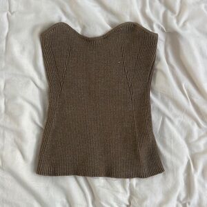 Brown knit tube top